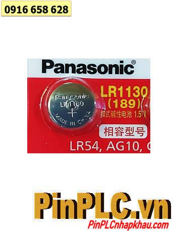 Panasonic LR1130, Pin cúc áo 1.5v Alkaline Panasonic LR1130 (AG10, LR54, 189) _Xuất xứ Liên doanh